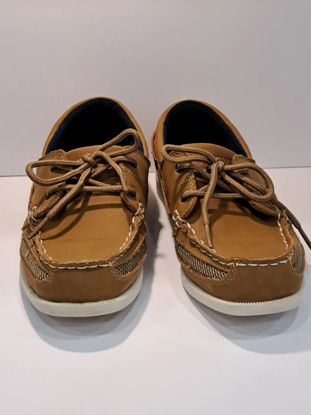 Crown & Ivy Kids Tan Moccasin Boat Shoes Youth 4